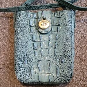Brahmin Mint Croc Embossed Crossbody